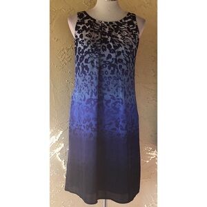 Dana Buchman blue ombré leopard print dress